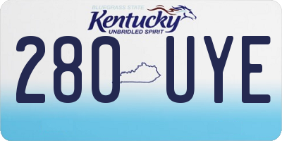 KY license plate 280UYE