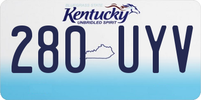 KY license plate 280UYV