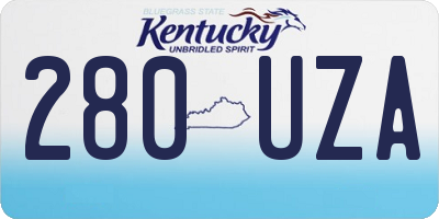 KY license plate 280UZA
