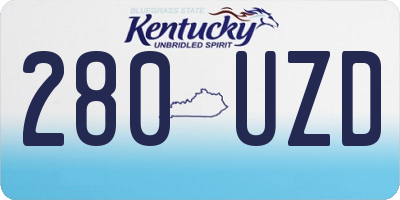 KY license plate 280UZD