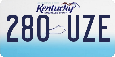 KY license plate 280UZE