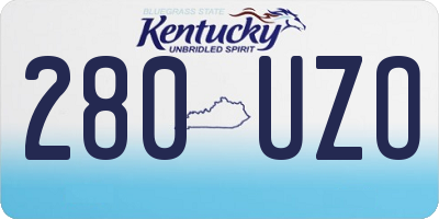 KY license plate 280UZO