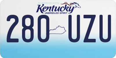KY license plate 280UZU