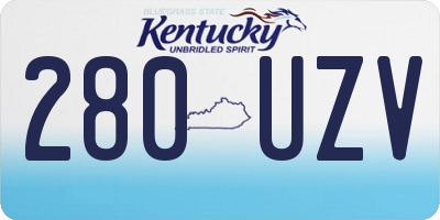 KY license plate 280UZV