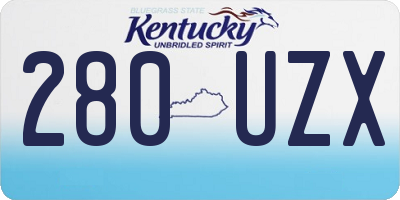 KY license plate 280UZX