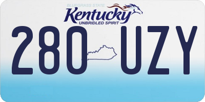 KY license plate 280UZY