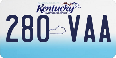 KY license plate 280VAA