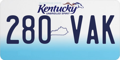 KY license plate 280VAK
