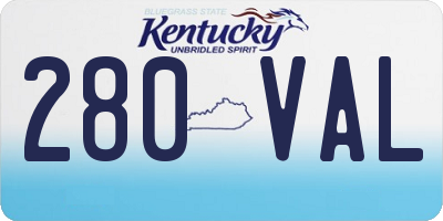 KY license plate 280VAL