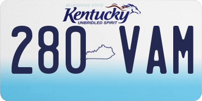 KY license plate 280VAM