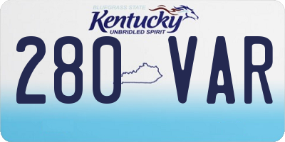 KY license plate 280VAR