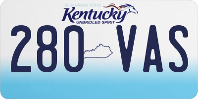 KY license plate 280VAS