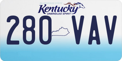 KY license plate 280VAV
