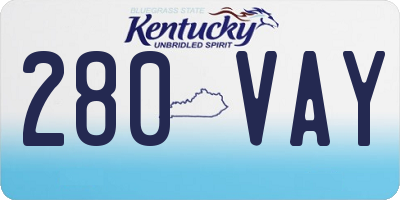 KY license plate 280VAY