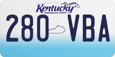 KY license plate 280VBA