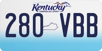 KY license plate 280VBB