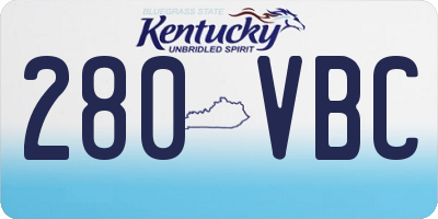 KY license plate 280VBC