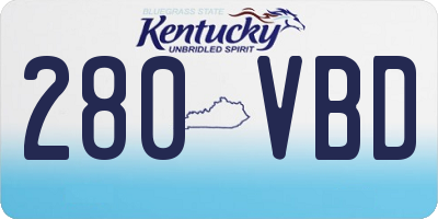 KY license plate 280VBD
