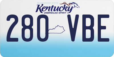 KY license plate 280VBE