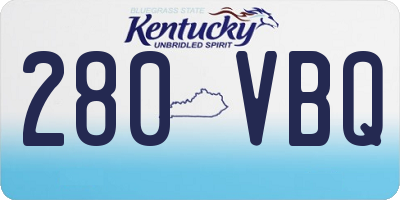 KY license plate 280VBQ