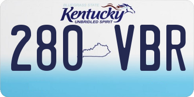 KY license plate 280VBR
