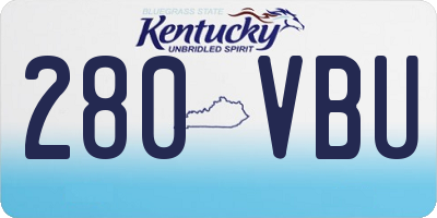 KY license plate 280VBU