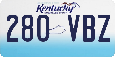 KY license plate 280VBZ