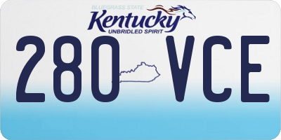 KY license plate 280VCE