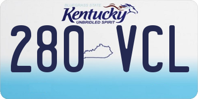 KY license plate 280VCL