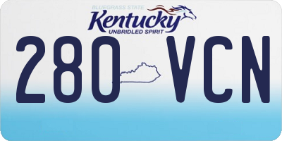 KY license plate 280VCN