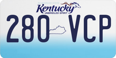 KY license plate 280VCP
