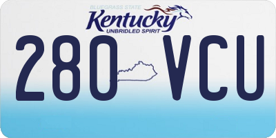 KY license plate 280VCU