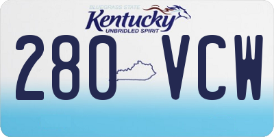 KY license plate 280VCW