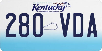 KY license plate 280VDA