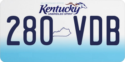 KY license plate 280VDB