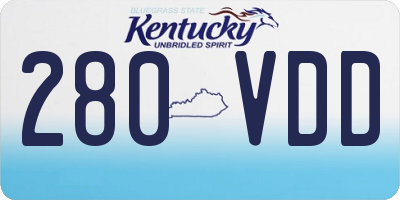 KY license plate 280VDD