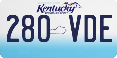 KY license plate 280VDE