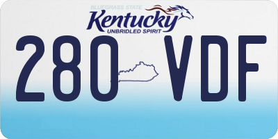 KY license plate 280VDF
