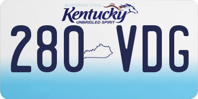 KY license plate 280VDG