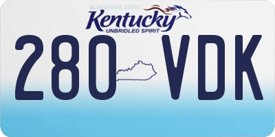 KY license plate 280VDK