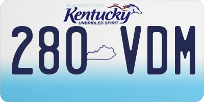 KY license plate 280VDM