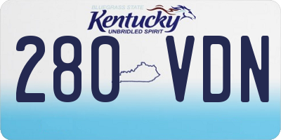 KY license plate 280VDN