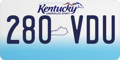 KY license plate 280VDU