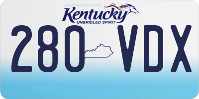 KY license plate 280VDX