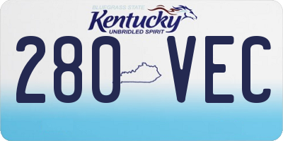 KY license plate 280VEC
