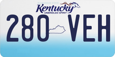 KY license plate 280VEH