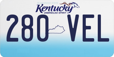 KY license plate 280VEL