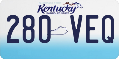 KY license plate 280VEQ