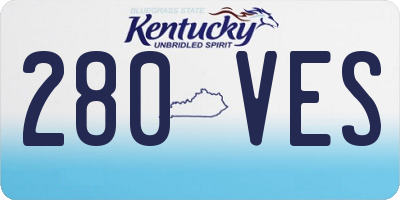 KY license plate 280VES