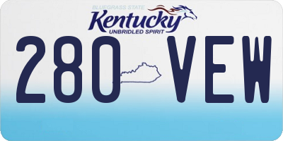KY license plate 280VEW